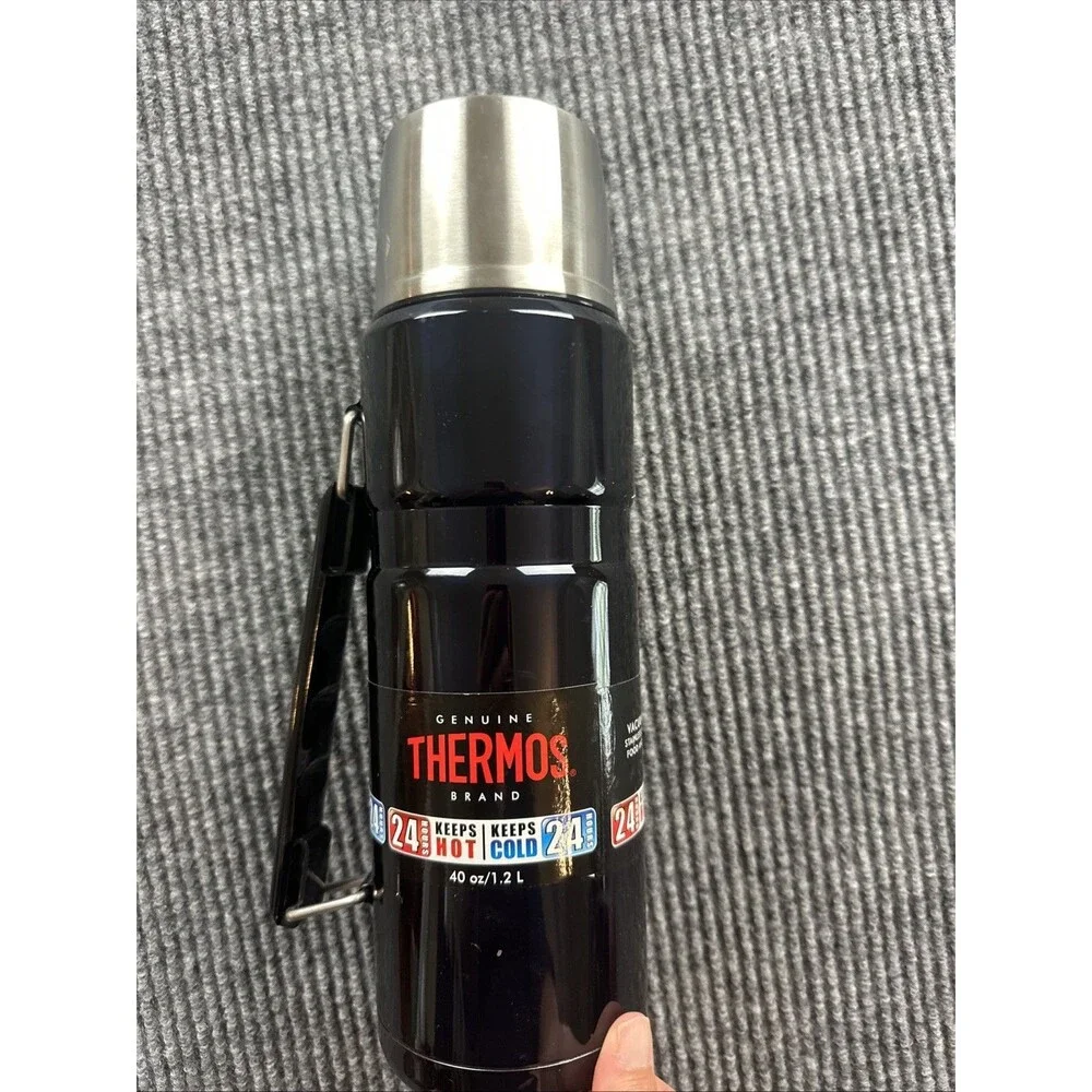 Genuine Thermos Brand Vacuum Insulated Metal Thermos 40 oz/1.2 L - Midnight Blue